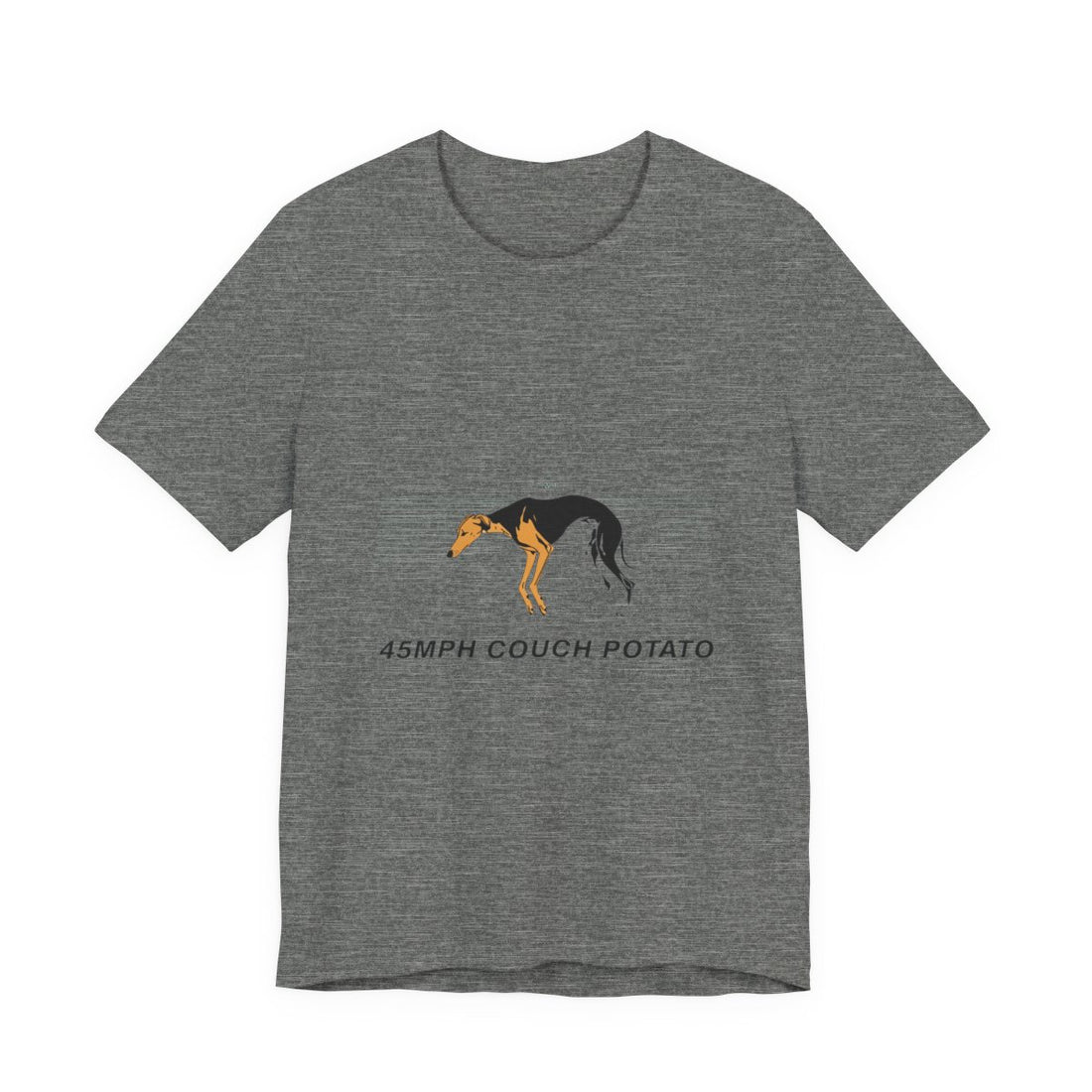 Deep Heather — Front | Greyhound '45mph Couch Potato' Tee