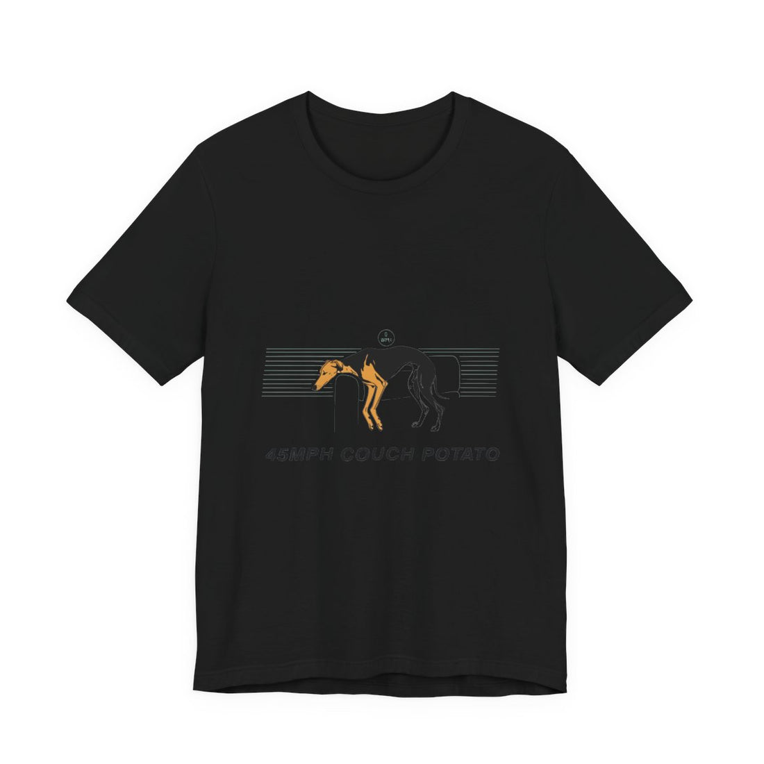 Black — Front | Greyhound '45mph Couch Potato' Tee