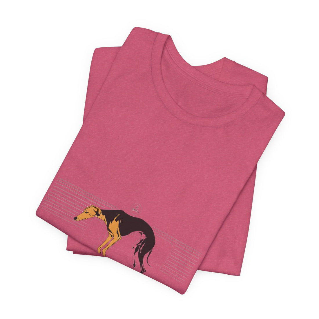 Heather Raspberry — Folded | Greyhound '45mph Couch Potato' Tee