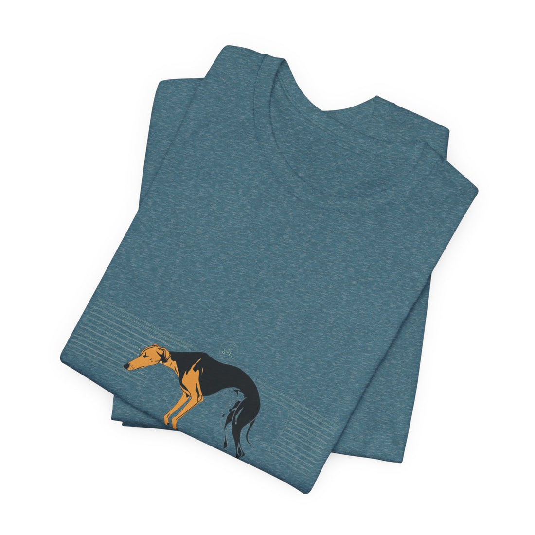 Heather Deep Teal — Folded | Greyhound '45mph Couch Potato' Tee