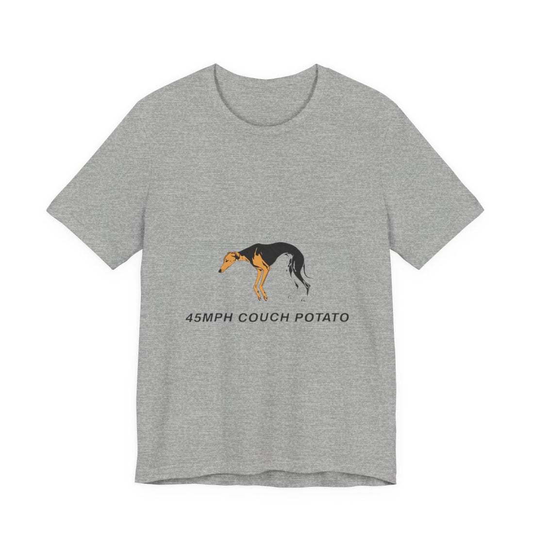 Athletic Heather — Front | Greyhound '45mph Couch Potato' Tee