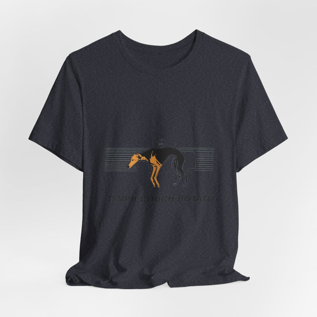 Heather Navy — Hanging | Greyhound '45mph Couch Potato' Tee