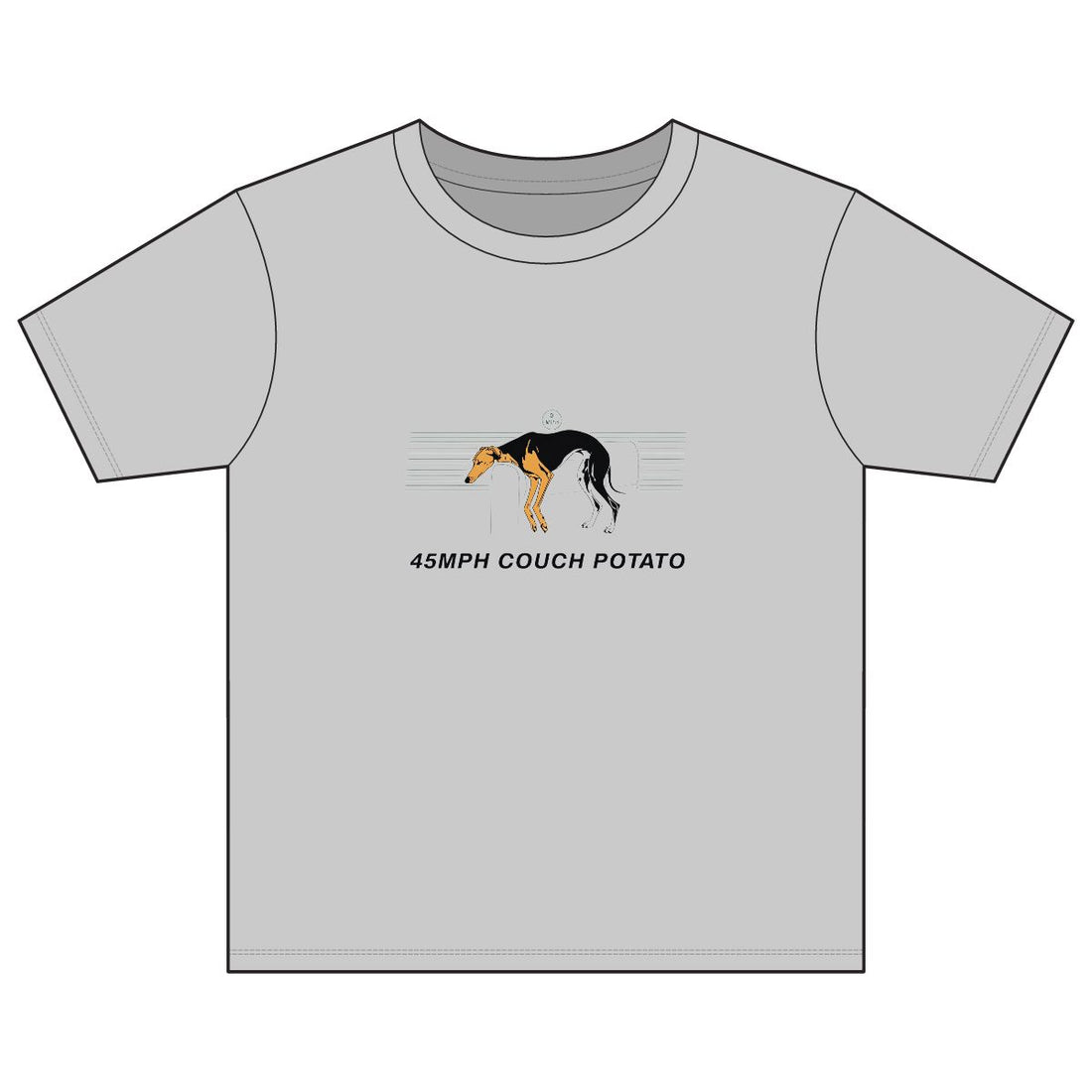 Sport Grey — Front | Greyhound '45mph Couch Potato' Youth Tee