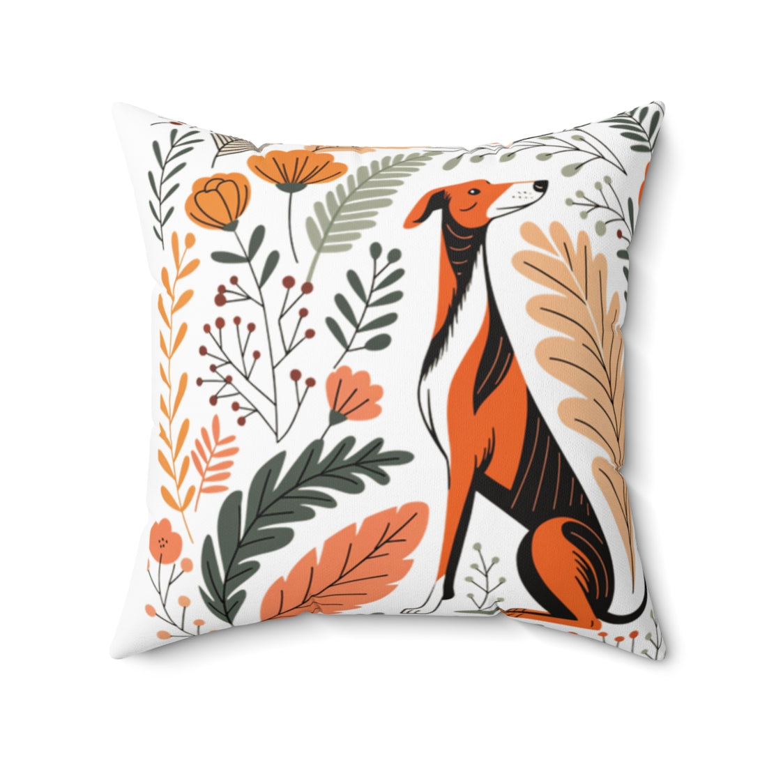 20" × 20" — Front | Greyhound Couch Athlete Throw Pillow