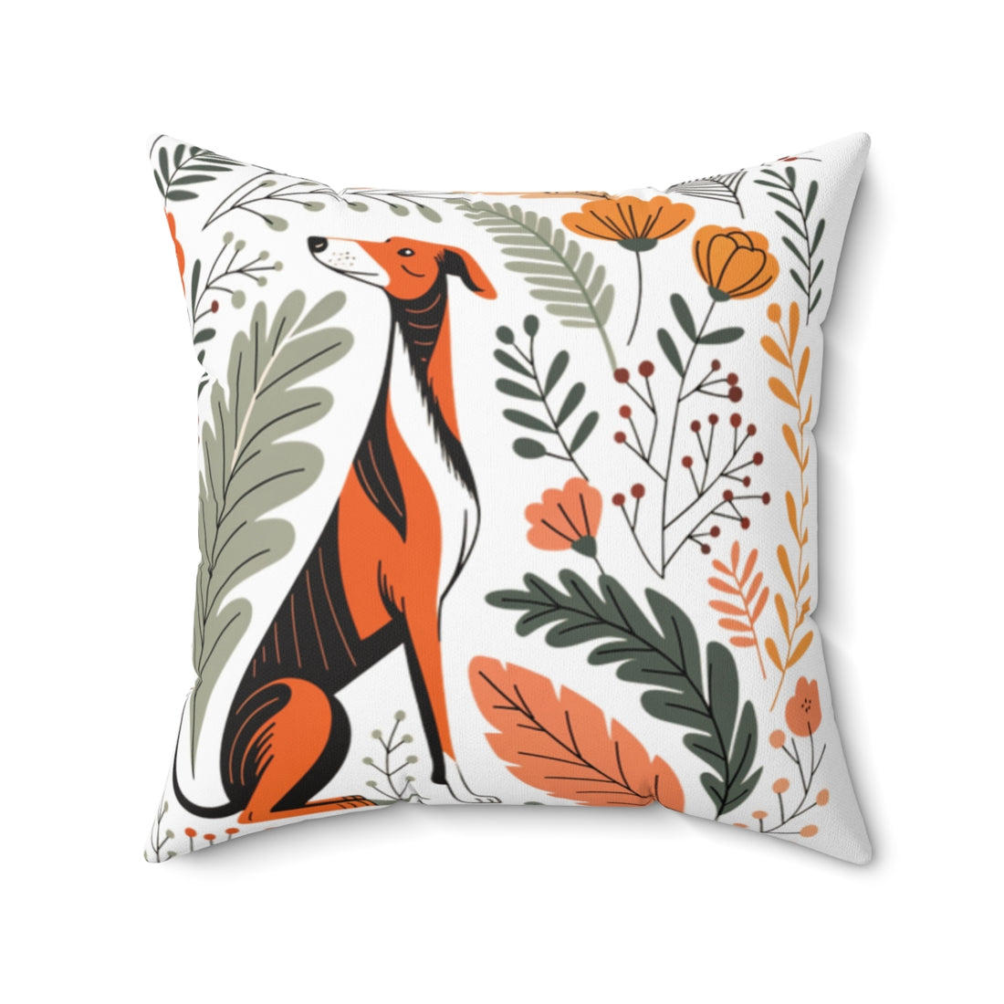 20" × 20" — Back | Greyhound Couch Athlete Throw Pillow