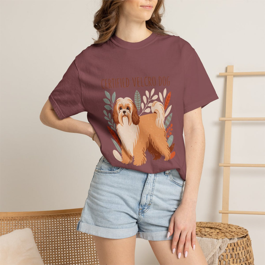 Brick — Lifestyle | Havanese 'Certified Velcro Dog' Garment-Dyed Tee