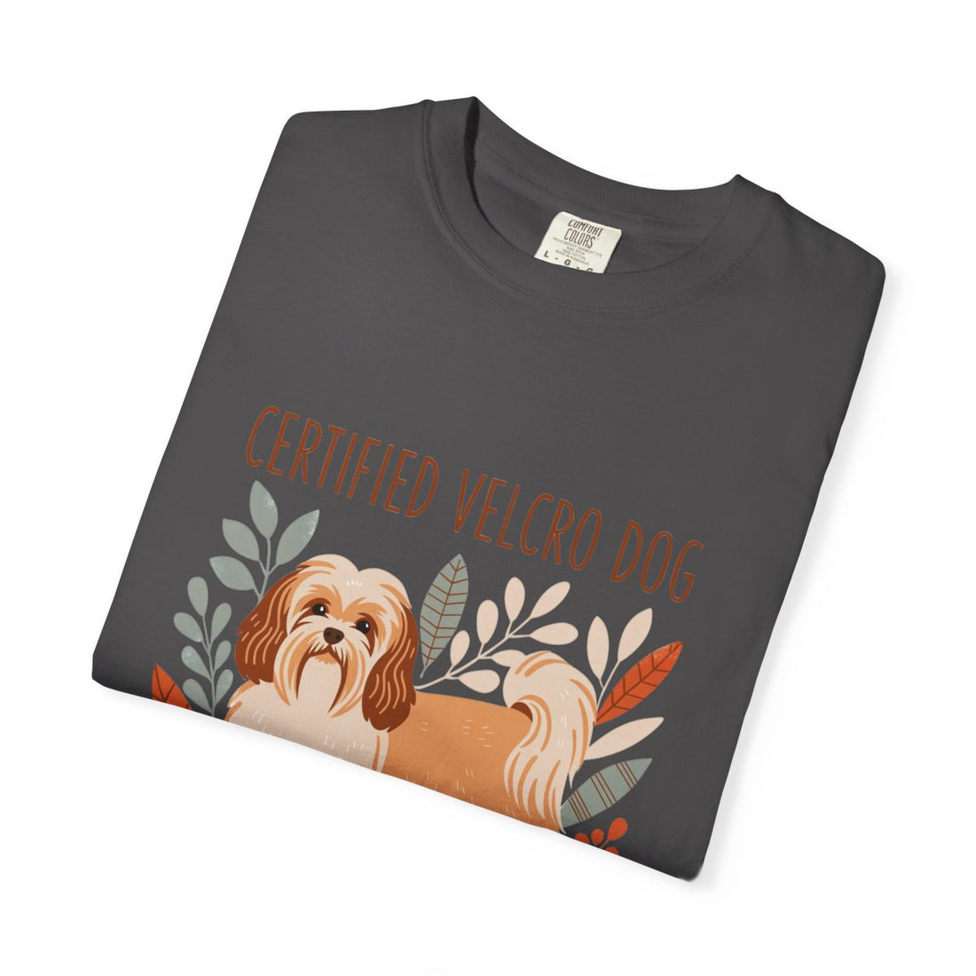 Graphite — Folded | Havanese 'Certified Velcro Dog' Garment-Dyed Tee