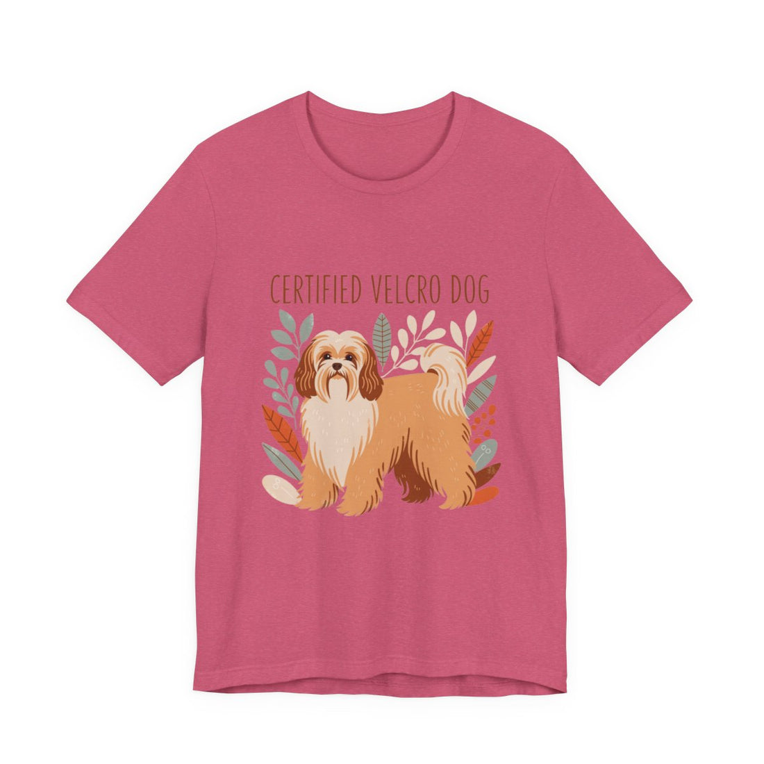Heather Raspberry — Front | Havanese 'Certified Velcro Dog' Tee