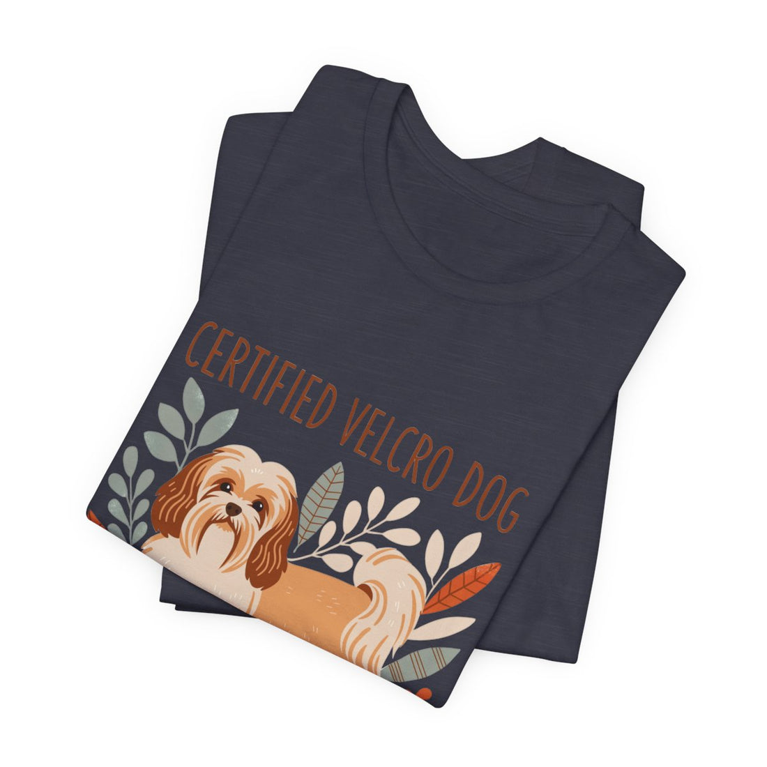 Heather Midnight Navy — Folded | Havanese 'Certified Velcro Dog' Tee