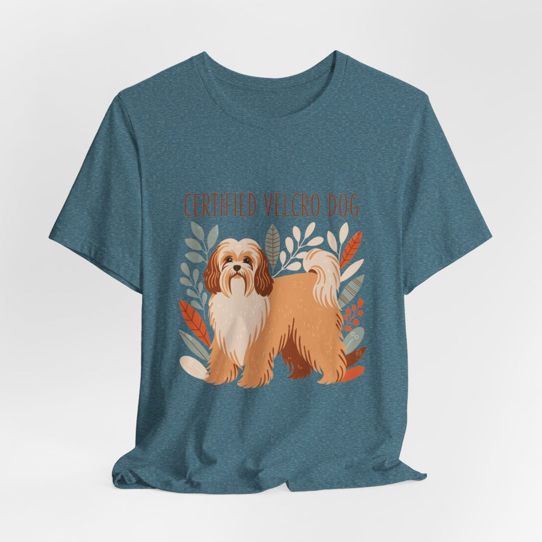 Heather Deep Teal — Hanging | Havanese 'Certified Velcro Dog' Tee