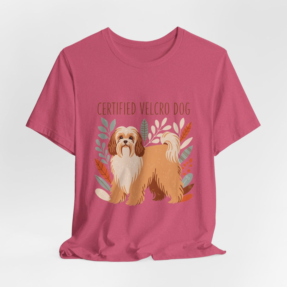 Heather Raspberry — Hanging | Havanese 'Certified Velcro Dog' Tee