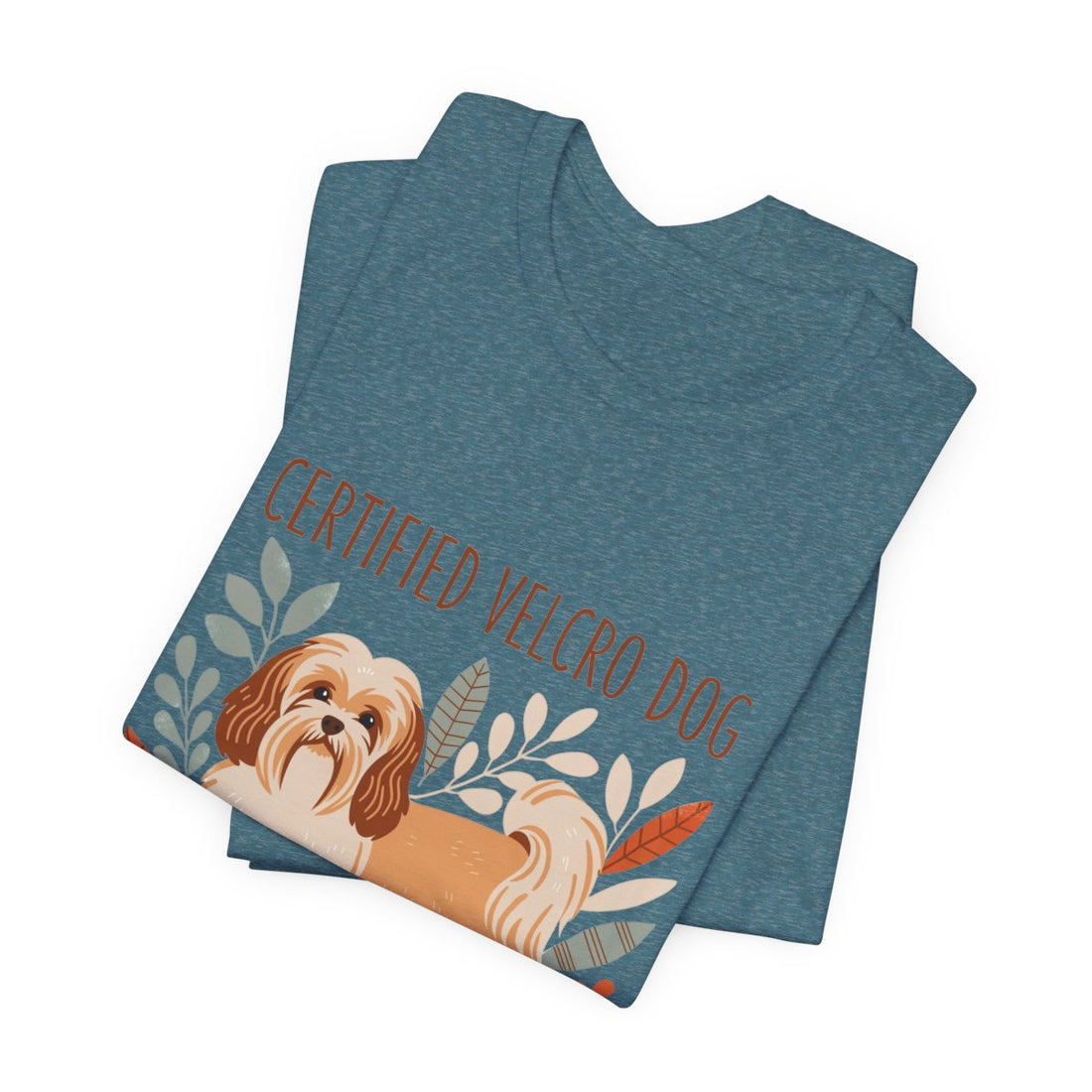 Heather Deep Teal — Folded | Havanese 'Certified Velcro Dog' Tee
