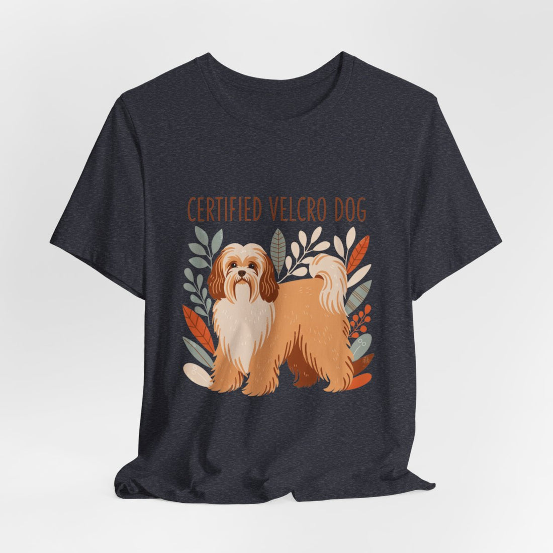 Heather Navy — Hanging | Havanese 'Certified Velcro Dog' Tee