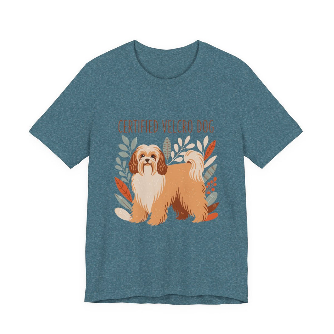 Heather Deep Teal — Front | Havanese 'Certified Velcro Dog' Tee