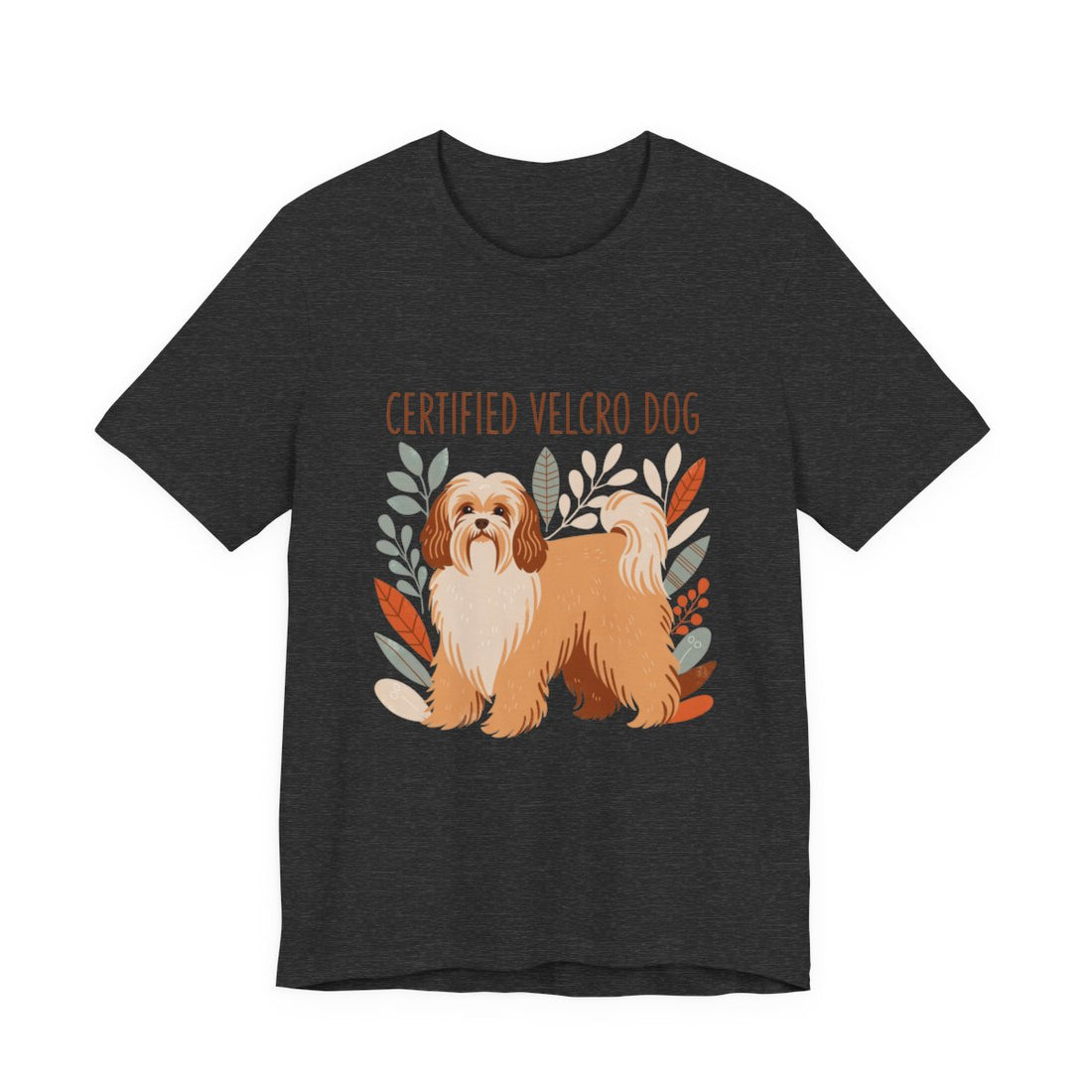 Dark Grey Heather — Front | Havanese 'Certified Velcro Dog' Tee