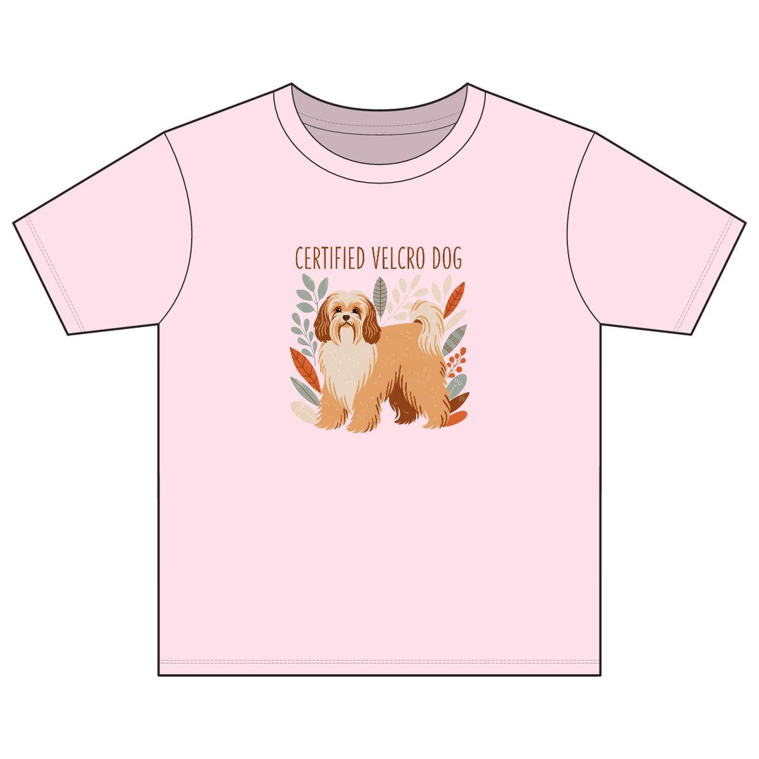 Light Pink — Front | Havanese 'Certified Velcro Dog' Youth Tee