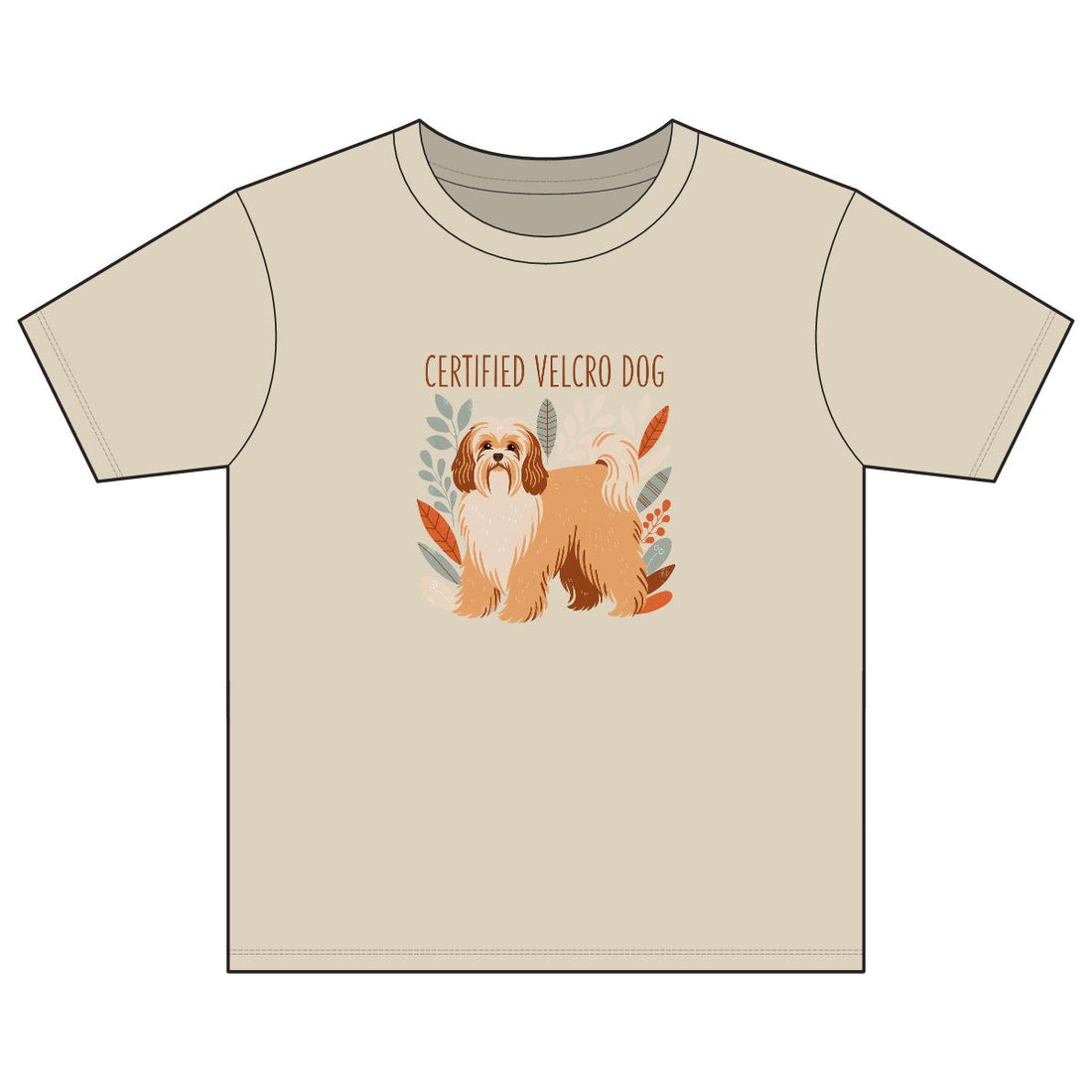 Sand — Front | Havanese 'Certified Velcro Dog' Youth Tee