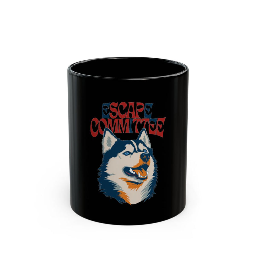 Husky Escape Committee Black Mug