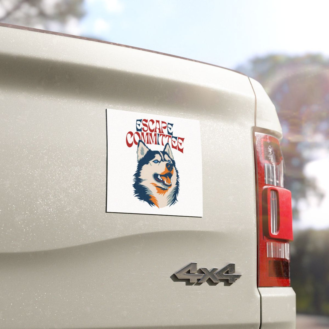 5'' × 5'' — Detail | Husky Escape Committee Car Magnet