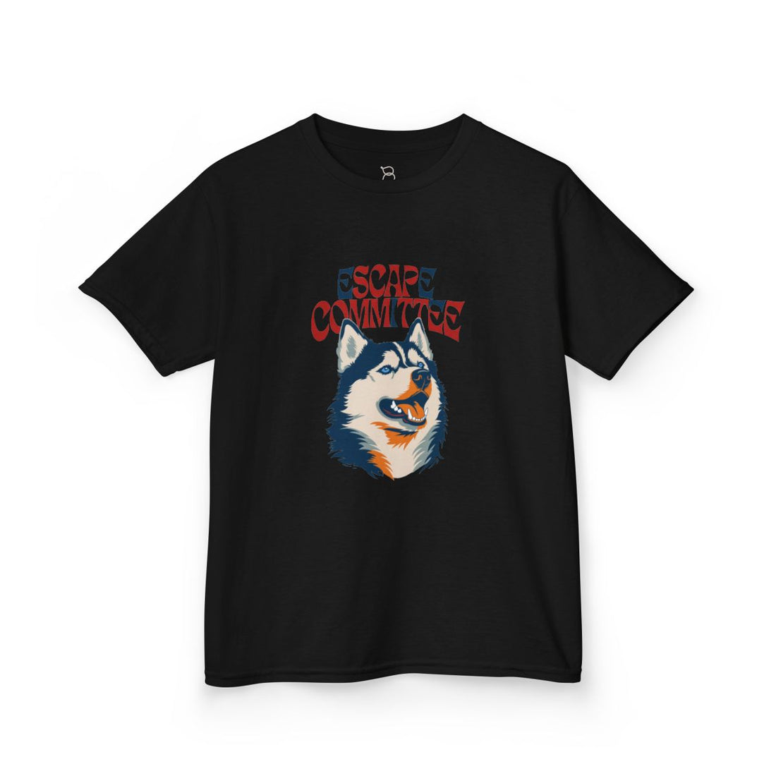 Black — Front | Husky Escape Committee Kids Tee