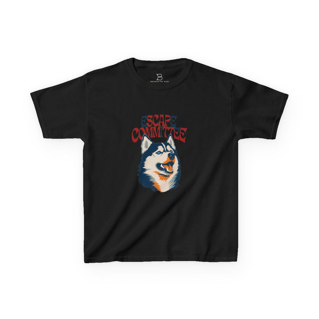 Black — Front | Husky Escape Committee Kids Tee