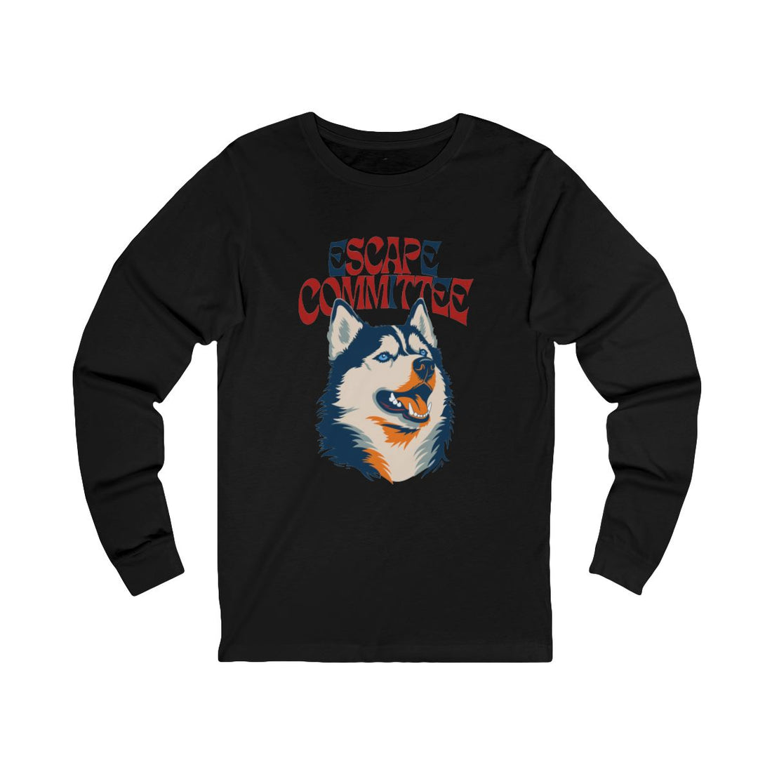 Black — Front | Husky Escape Committee Long Sleeve Tee