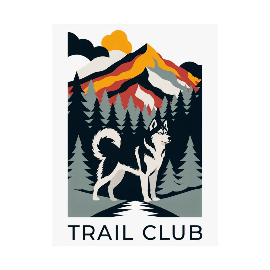 18″ x 24″ — Front | Husky Trail Club Wall Art Poster