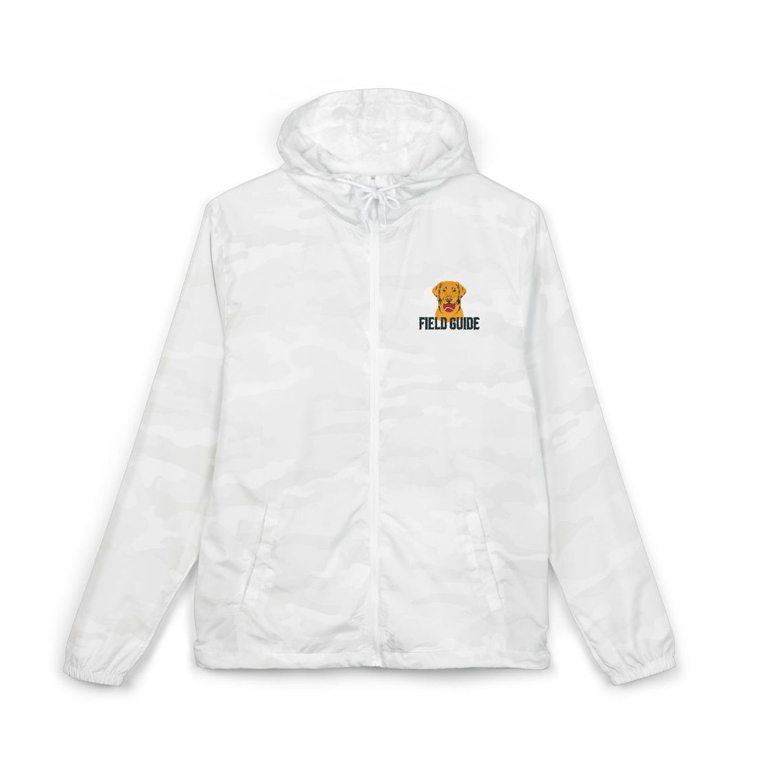 White Camo — Front | Labrador Retriever Field Guide Windbreaker