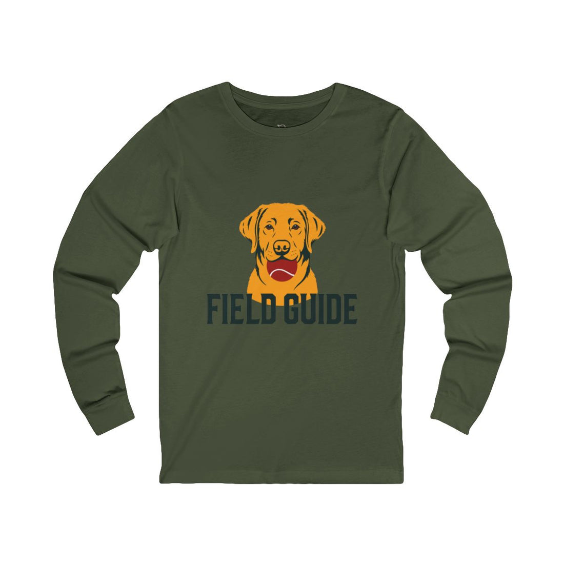 Military Green — Front | Labrador Retriever Long Sleeve Tee | Field Guide
