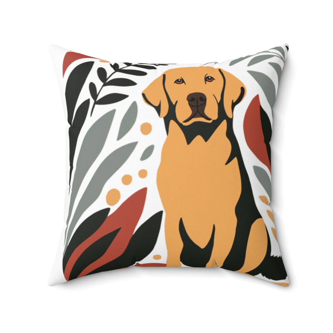 20" × 20" — Front | Labrador Snack Patrol Throw Pillow