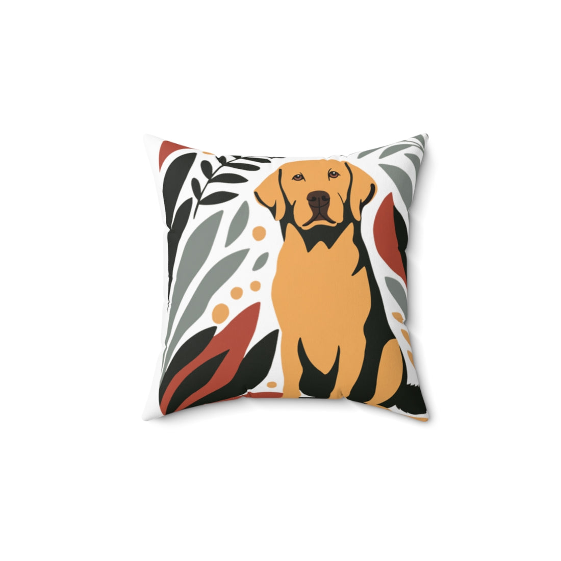 14" × 14" — Front | Labrador Snack Patrol Throw Pillow