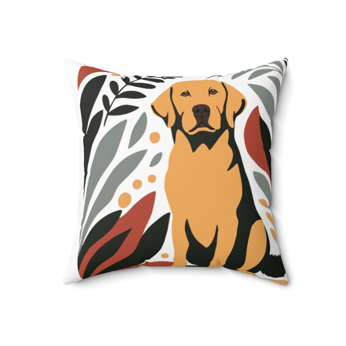 18" × 18" — Front | Labrador Snack Patrol Throw Pillow