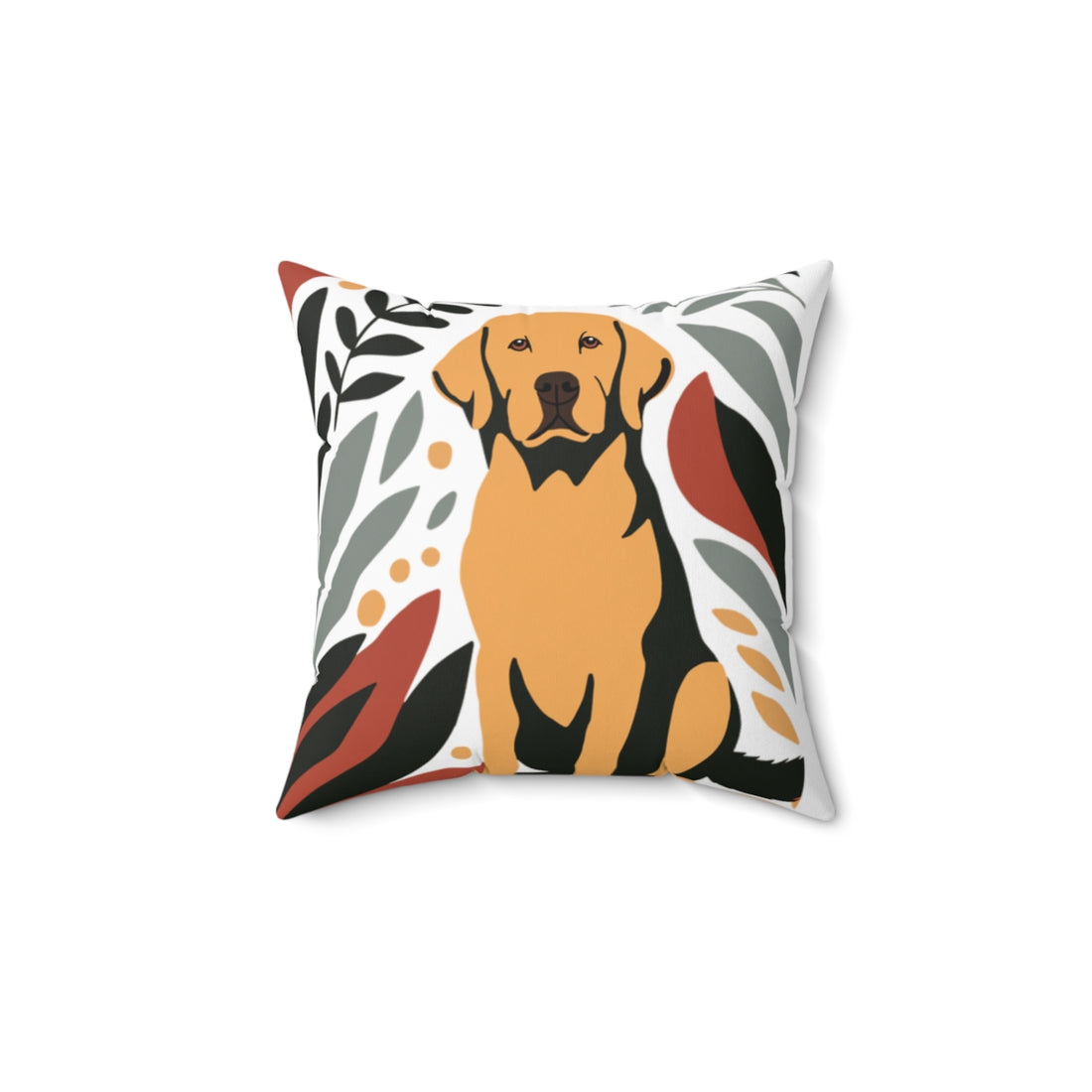 14" × 14" — Back | Labrador Snack Patrol Throw Pillow