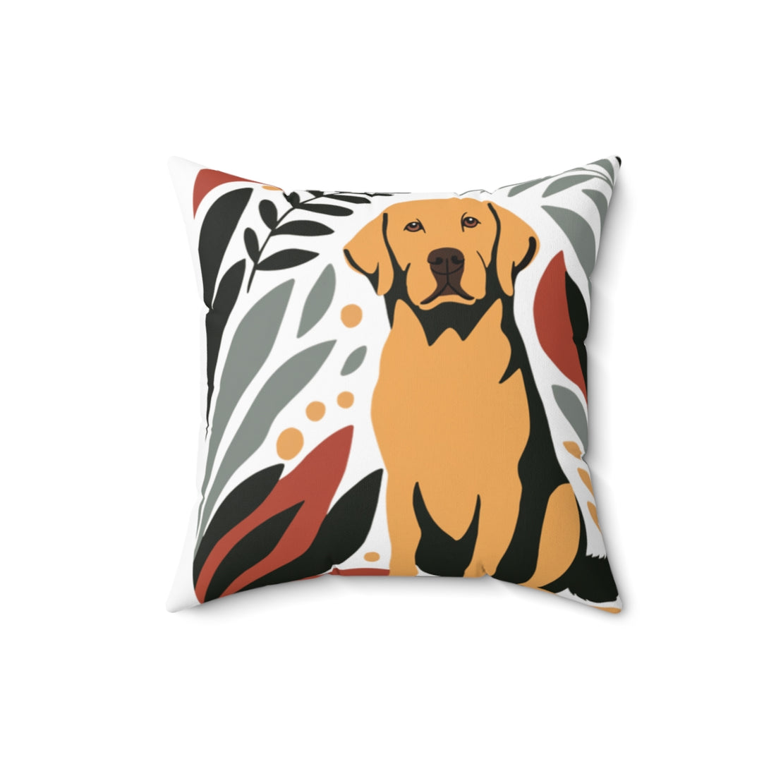 16" × 16" — Front | Labrador Snack Patrol Throw Pillow