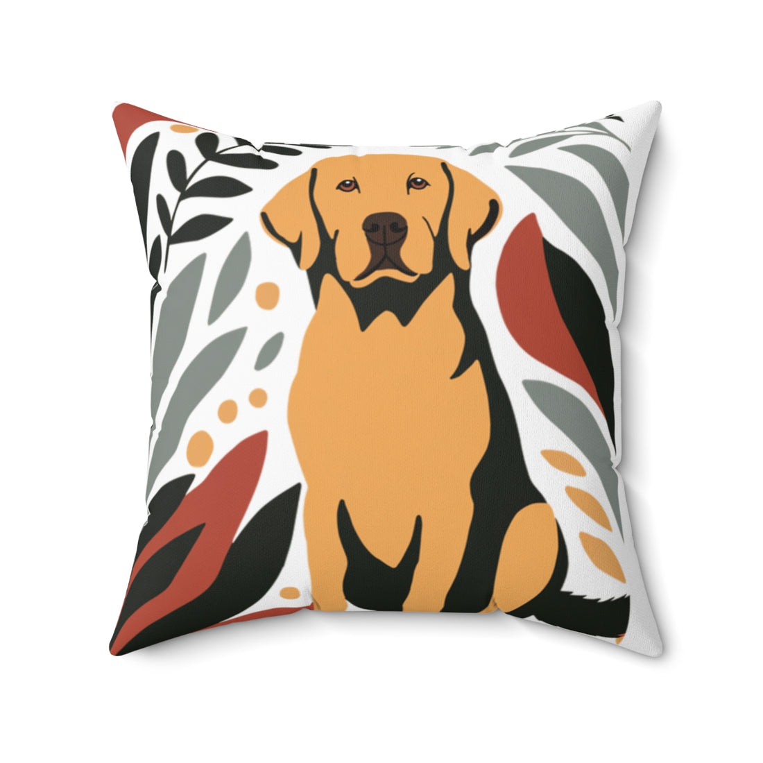 20" × 20" — Back | Labrador Snack Patrol Throw Pillow