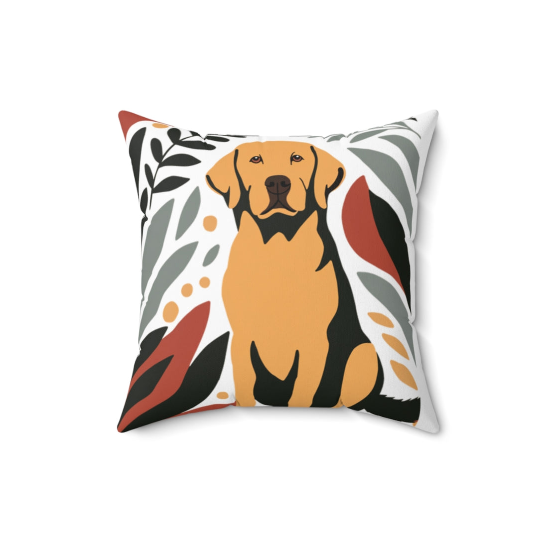 16" × 16" — Back | Labrador Snack Patrol Throw Pillow
