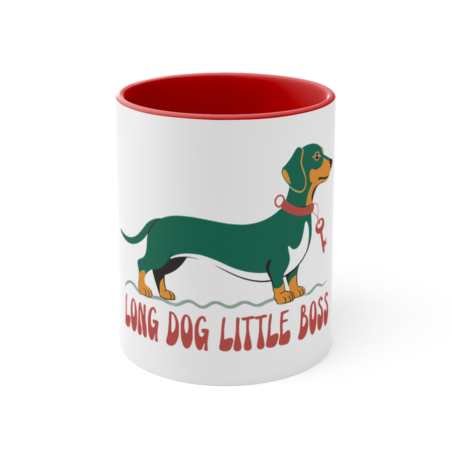 Long Dog, Little Boss Dachshund Accent Mug
