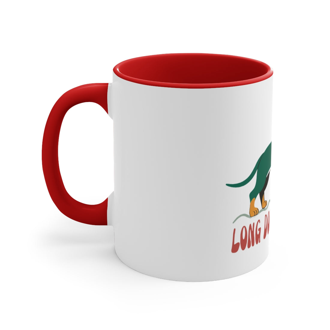 Red — Left side | Long Dog, Little Boss Dachshund Accent Mug