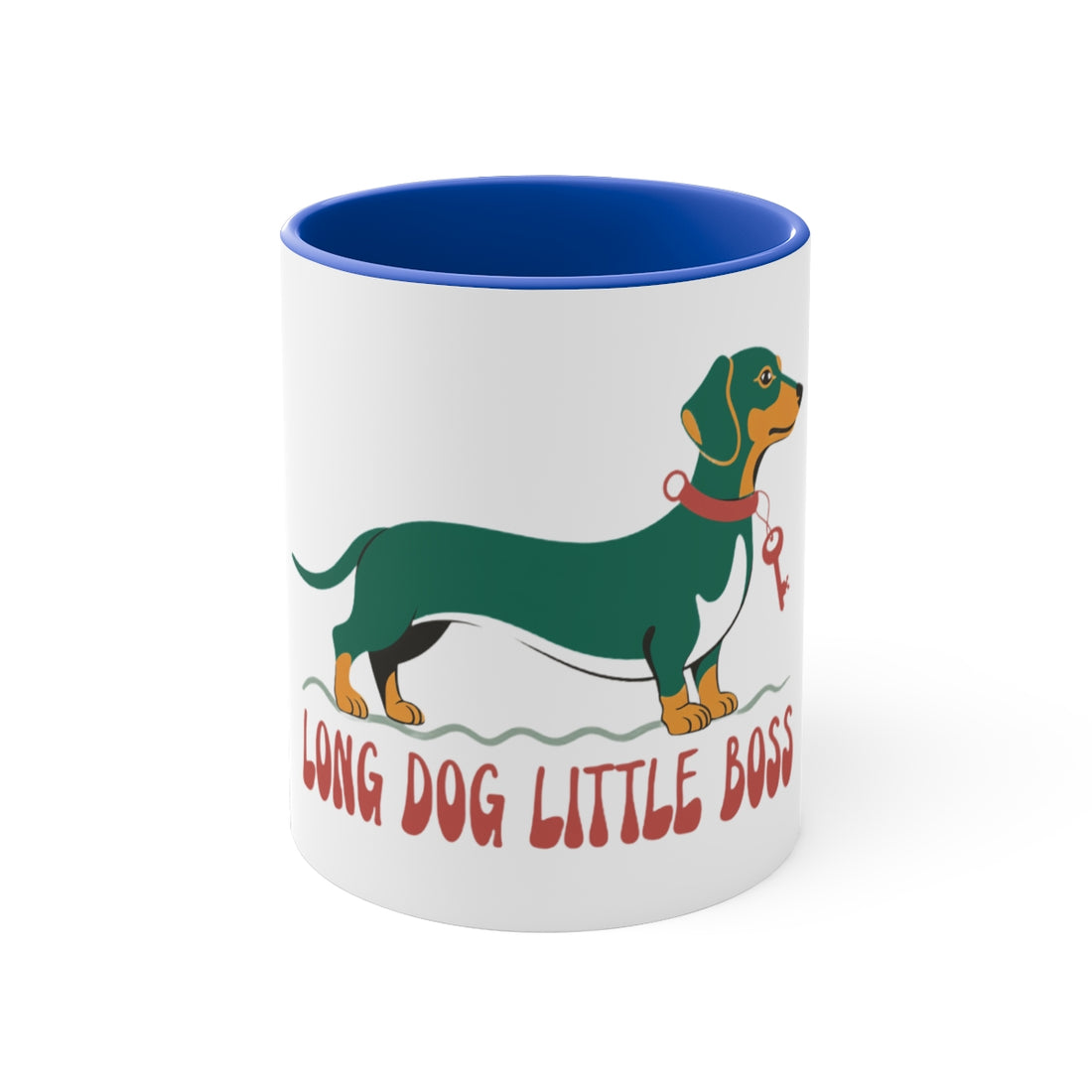 Blue — Front | Long Dog, Little Boss Dachshund Accent Mug