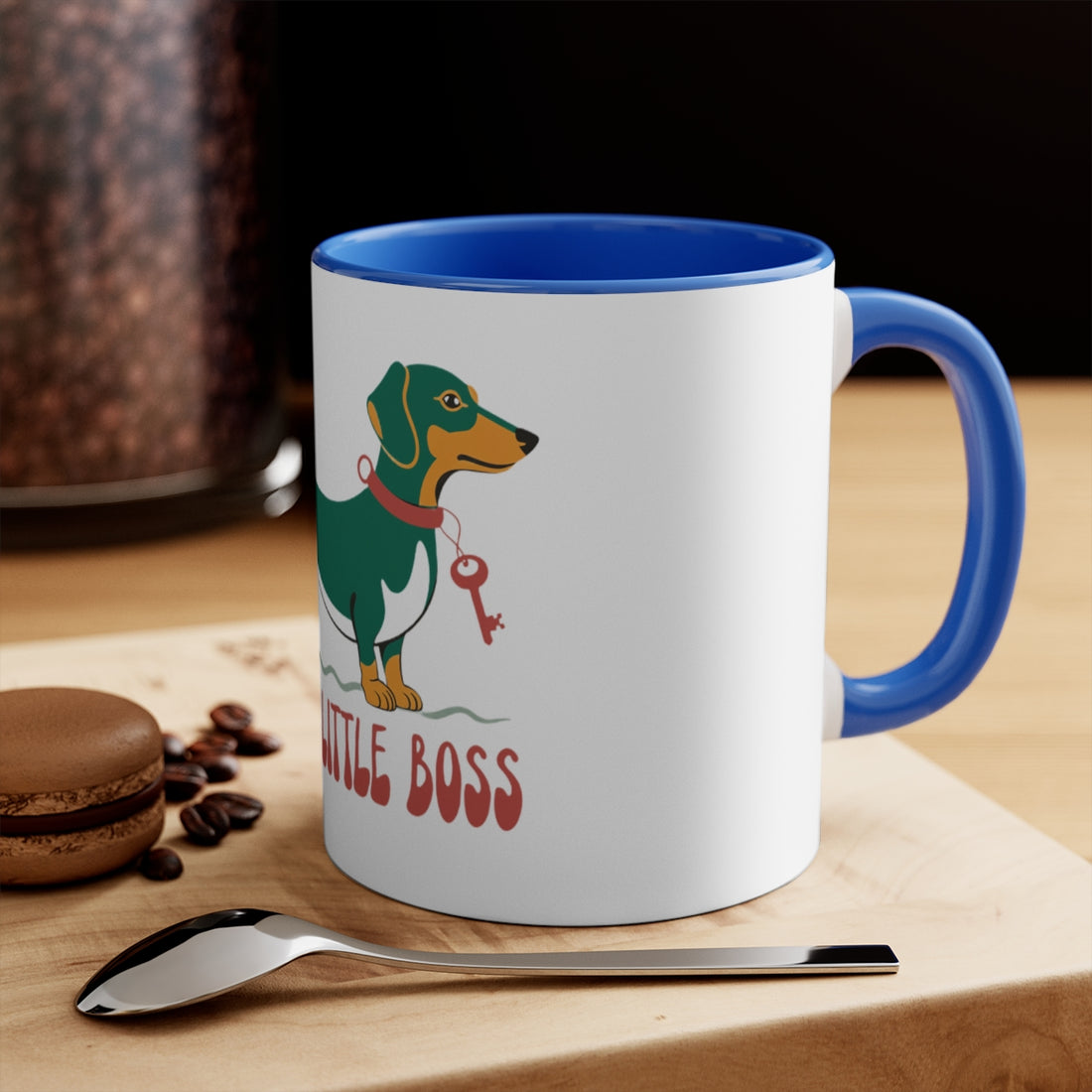 Blue — Lifestyle | Long Dog, Little Boss Dachshund Accent Mug