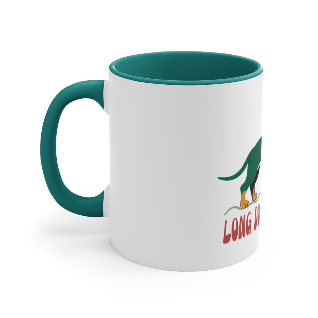 Green — Left side | Long Dog, Little Boss Dachshund Accent Mug