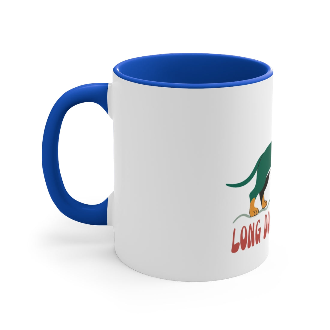 Blue — Left side | Long Dog, Little Boss Dachshund Accent Mug