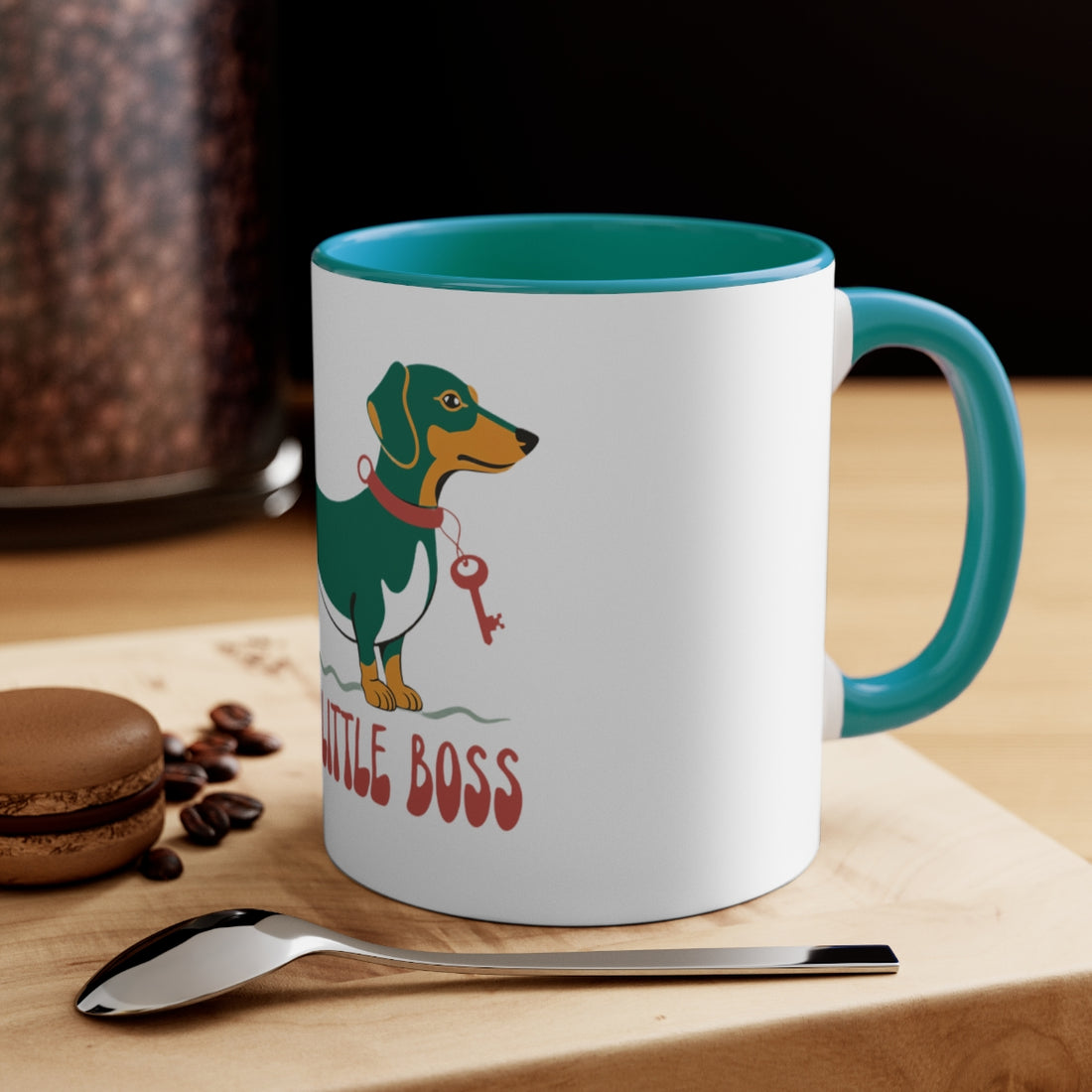 Green — Lifestyle | Long Dog, Little Boss Dachshund Accent Mug
