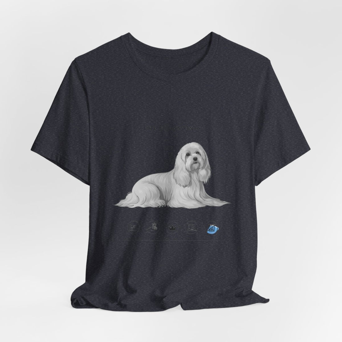 Heather Navy — Hanging | Maltese 'Dry Clean Only' Tee