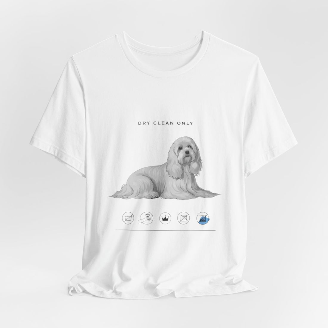 White — Hanging | Maltese 'Dry Clean Only' Tee