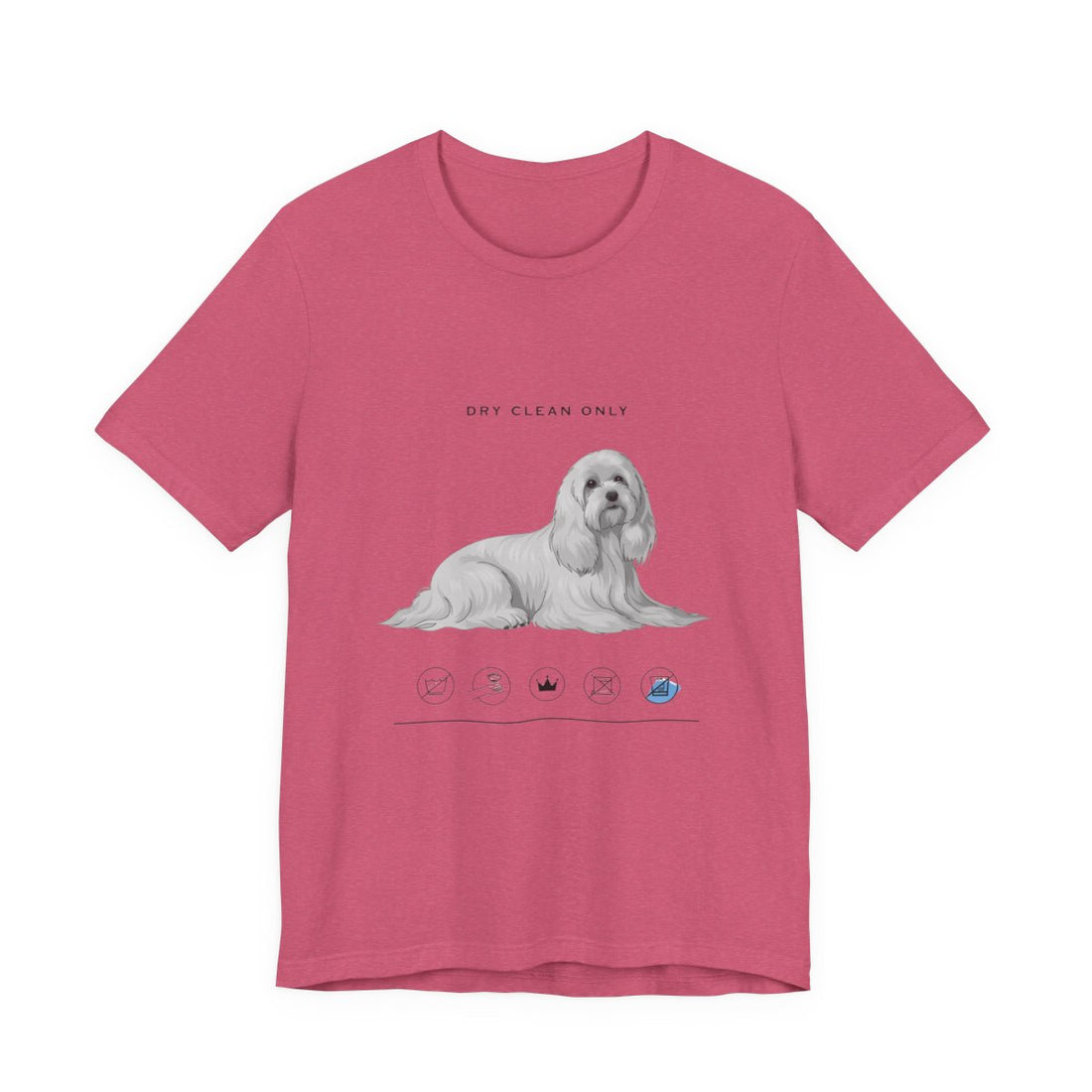 Heather Raspberry — Front | Maltese 'Dry Clean Only' Tee