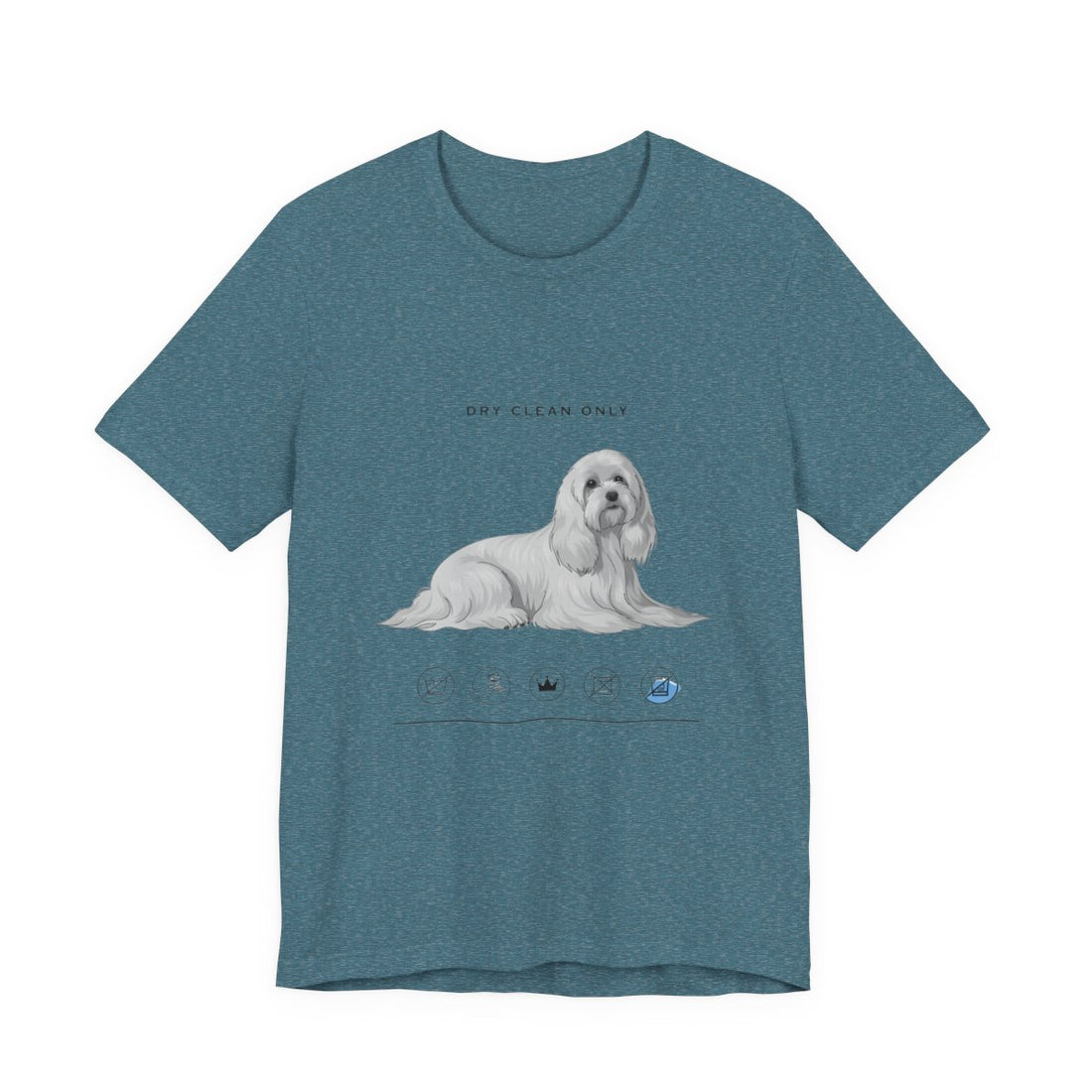 Heather Deep Teal — Front | Maltese 'Dry Clean Only' Tee