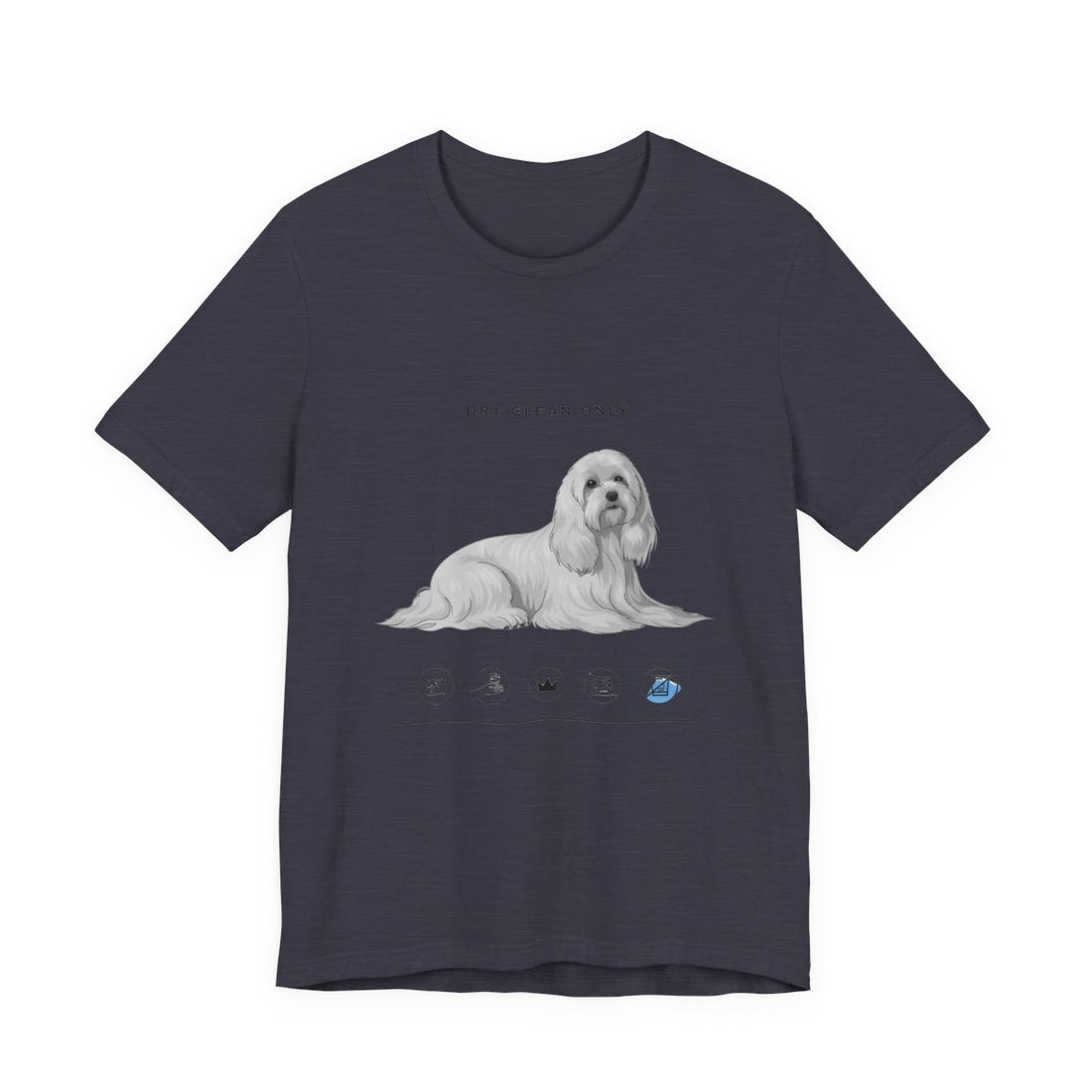 Heather Midnight Navy — Front | Maltese 'Dry Clean Only' Tee