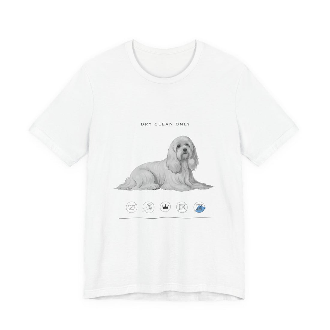 White — Front | Maltese 'Dry Clean Only' Tee