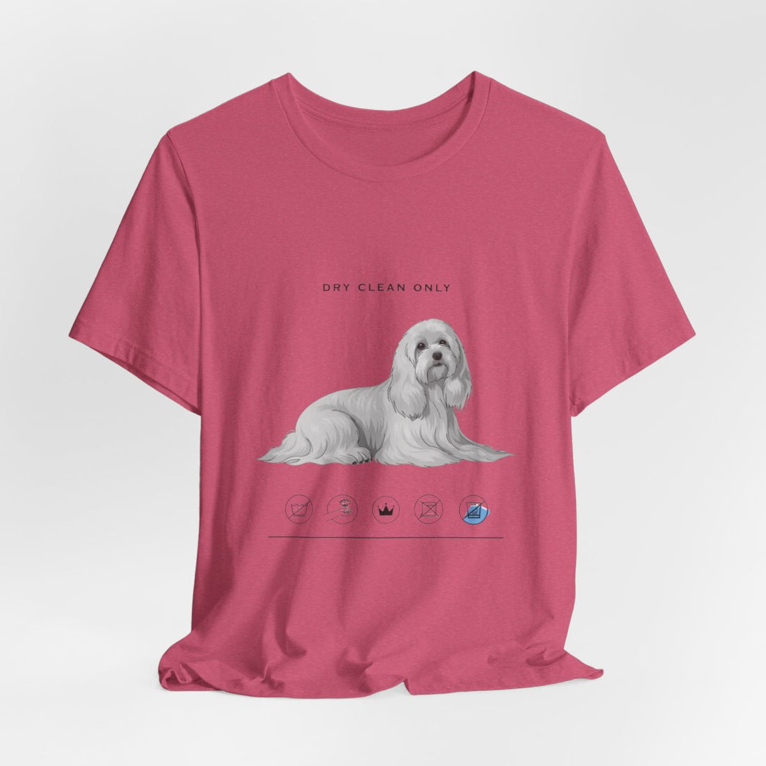 Heather Raspberry — Hanging | Maltese 'Dry Clean Only' Tee
